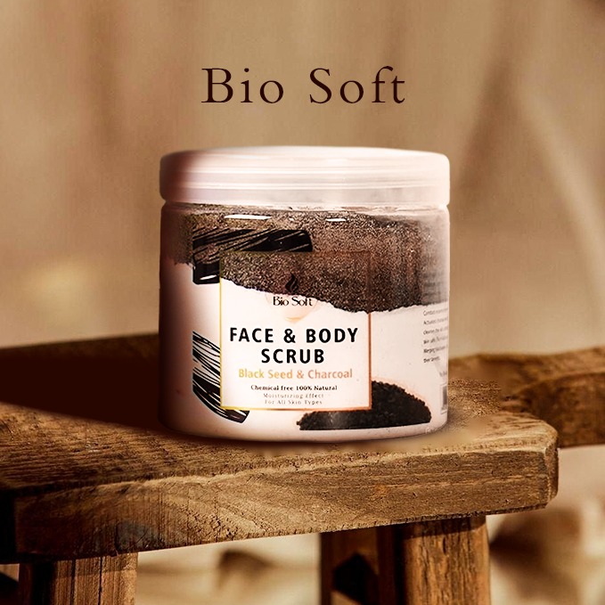 عبوة مقشر بايو سوفت بالفحم الأسود لتقشير البشرة وتنقيتها