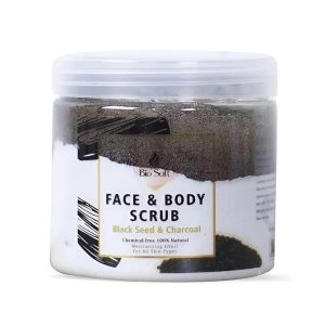 مقشر الجسم والوجه من بايو سوفت بخلاصة الفحم وحبة البركة