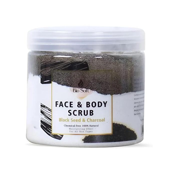 مقشر الجسم والوجه من بايو سوفت بخلاصة الفحم وحبة البركة