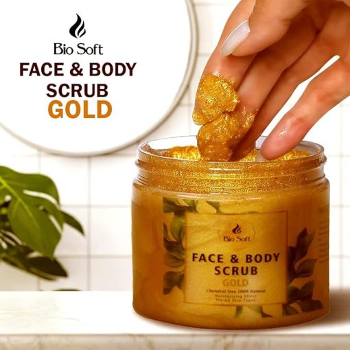 عبوة مقشر الوجه والجسم جولد من بايو سوفت الفاخرة