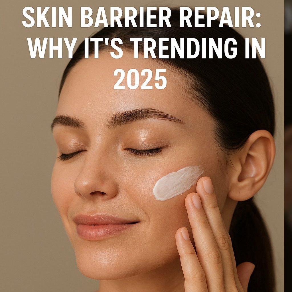 امرأة تطبق كريم لإصلاح حاجز البشرة – روتين العناية بالبشرة للحصول على بشرة صحية ومتوازنة